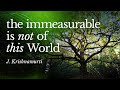 The Immeasurable Is Not of This World – Krishnamurti