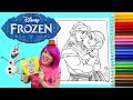 Coloring Frozen Anna & Kristoff Coloring Book Page Colored Pencil Prismacolor | KiMMi THE CLOWN