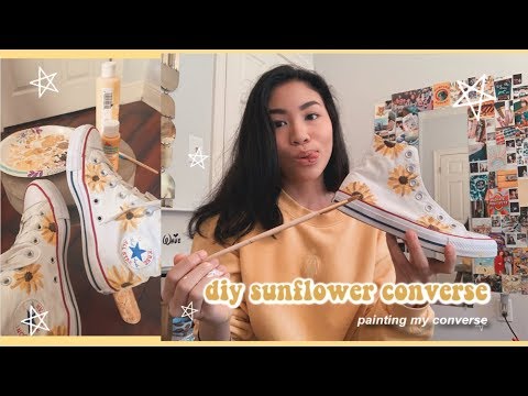 PAINTING MY CONVERSE | diy sunflower shoes - YouTube