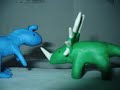 Clay Dinosaur Battle