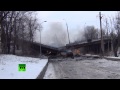 RAW: Bridge near Donetsk airport destroyed in shelling