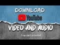 How to Download HD Mp4  and Mp3 files from You Tube