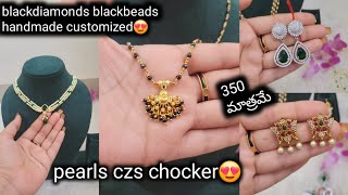 Awsome Blackdiamonds Blackbeads, Handmade Pearl Chains Super Models 350 మతరమ