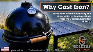 Goldens' Cast Iron BBQ Kamado Grill - Smoker Cooker and Recipes!