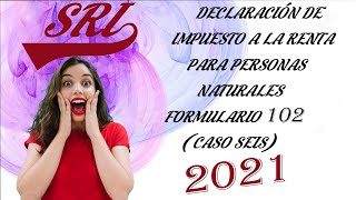Declaración De Impuesto A La Renta Para Personas Naturales - Formulario 102 - Sri 2021 Caso 6