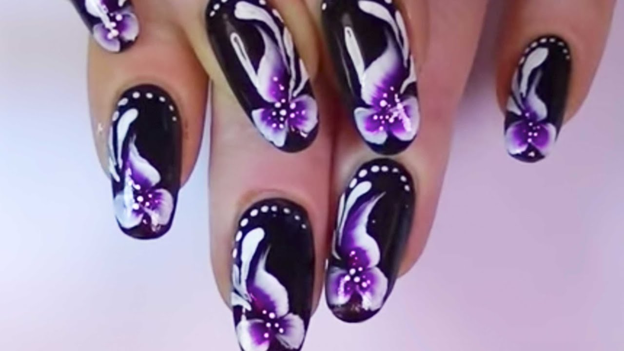 One Stroke Nail Art Orchid Tutorial - wide 8