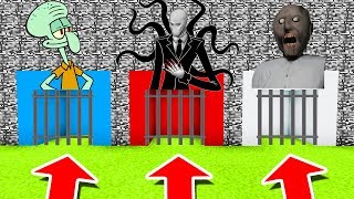 Minecraft PE : DO NOT CHOOSE THE WRONG PRISON! (Squidward, Slenderman & Granny)