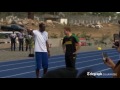 Prince Harry jumps the gun to beat Usain Bolt
