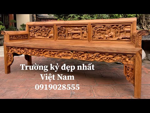 Trường kỷ gỗ gụ ta quảng bình tích tam quốc đẹp Nhất Việt Nam