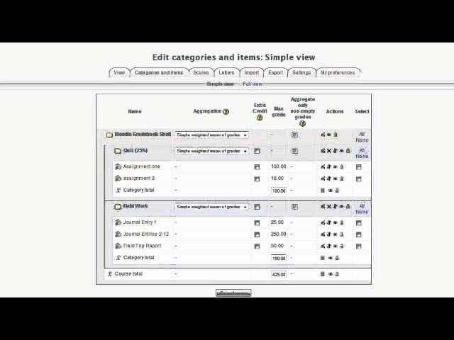 Moodle Gradebook Lesson 1