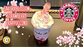 Starbucks Sakura Blossom Strawberry Frappuccino Making Spring 2021 Cafe Vlog