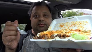 Halal Food Mukbang | Eating Lamb Over Rice & Salad