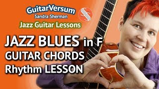 JAZZ BLUES in F - Guitar CHORDS - Easy - interm. LESSON + TAB