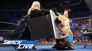 Charlotte Flair & Carmella sign contract for their match at Backlash: SmackDown LIVE, April 24, 2018 Charlotte Flair & Carmella sign contract for their match at Backlash: SmackDown LIVE, April 24, 2018