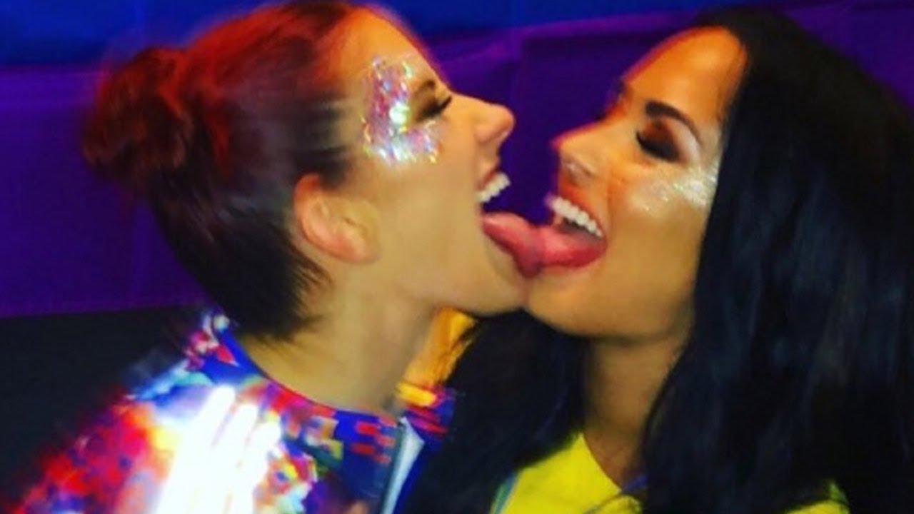 Demi crazy sloppy play kiss