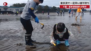 【速報】東京湾で一足早い潮干狩り　千葉・富津、家族連れが熱中