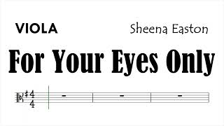 For Your Eyes Only Viola Sheena Easton Sheet Music Backing Track Play Along Parura