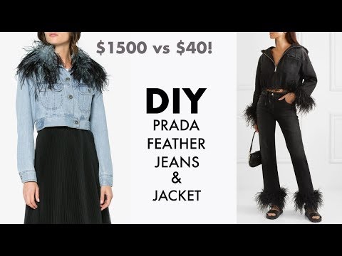 DIY: How To Make PRADA Feather Jeans for $40!! (Designer HACK) -By Orly Shani - YouTube