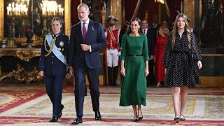 Princess Leonor And Infanta Sofia Joined King Felipe And Queen Letizia At National Day