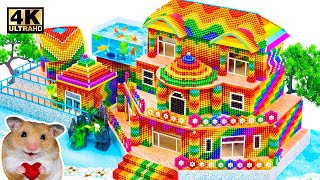 ASMR Video | Build Rooftop Fish Tank For Modern House With Glossy Slime Ocean Around