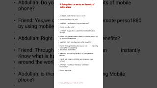 Dialogue Merits And Demerits Of Mobile Phone
