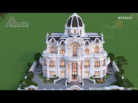 Thiết kế siêu biệt thự lâu đài tân cổ điển kiểu Pháp đẹp xuất sắc (CĐT: ông Lý - Hà Nam) BT32315