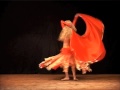 A Beautiful Double Veil Belly Dance in Orange