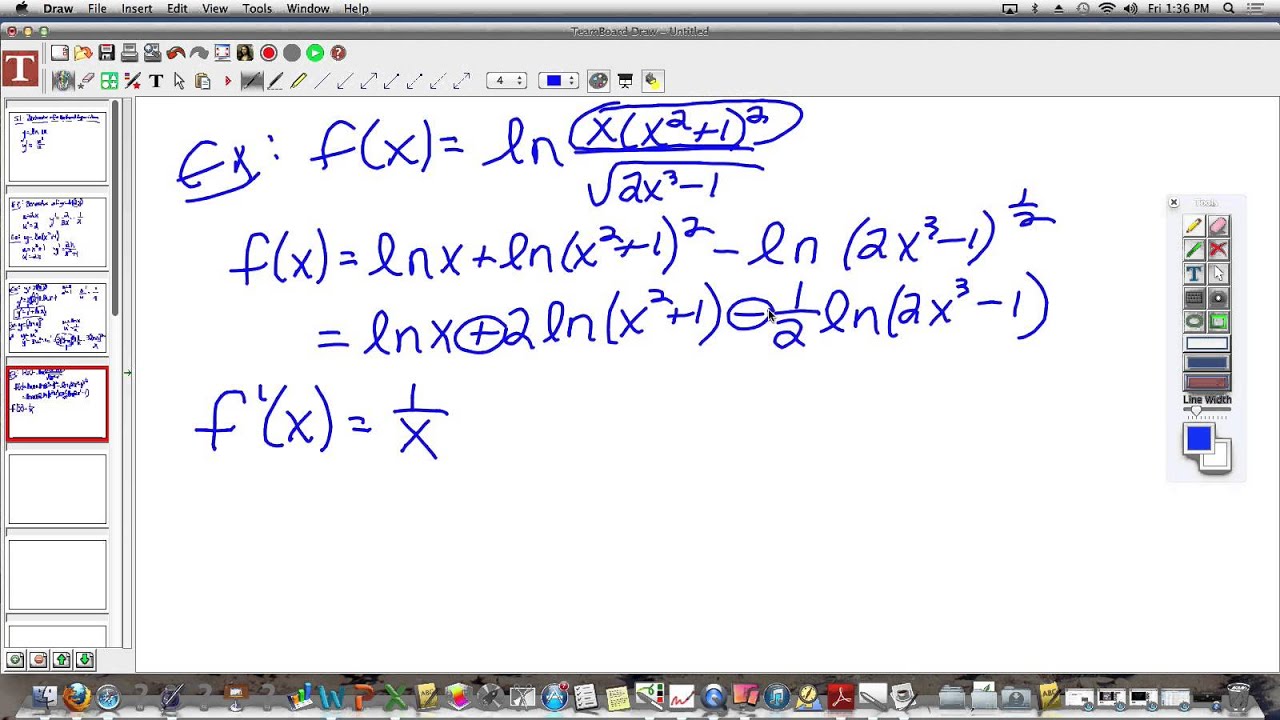 5 1 notes derivative of natural log part 1 youtube log of 1