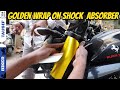 Gold Wrap On FRONT FORK for Any Bike | Golden Wrapping on SHOCK ABSORBER
