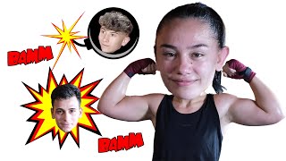 1 Kadın Vs 2 Erkek Dövüşü, Kick Boks.