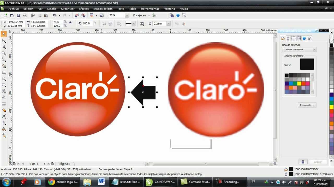 tutorial corel draw - logo de claro con detalles - YouTube