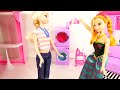 Frozen Princess Anna Steals Barbie's Clothes Glam Laundry Play Doh Disney Elsa Subscriber Episode