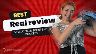 5 Pack Biker Shorts With Pockets