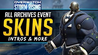 Overwatch All NEW Legendary Skins - Intros, Sprays and more! - Storm Rising 2019 Archives Event