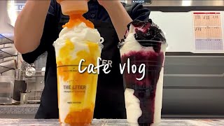 (Sub)💛🫐망블망블🫐💛 / 대충 망고랑 블루베리라는 뜻 / cafe vlog / 카페 브이로그 / 더리터 / asmr / nobgm