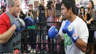 Pacquiao vs Bradley 2 : Pacquiao full media workout w/Freddie Roach