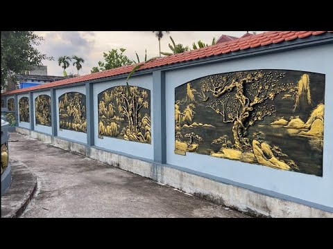 Tranh tường xi măng đẹp tại đình Văn Phong- An Dương- Hp