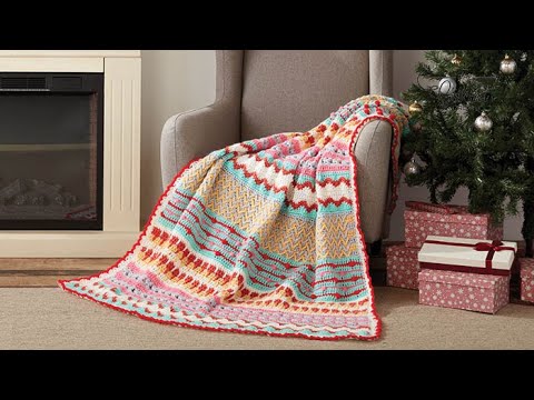 Crochet Happy Holiday Throw: Rows 1 - 12