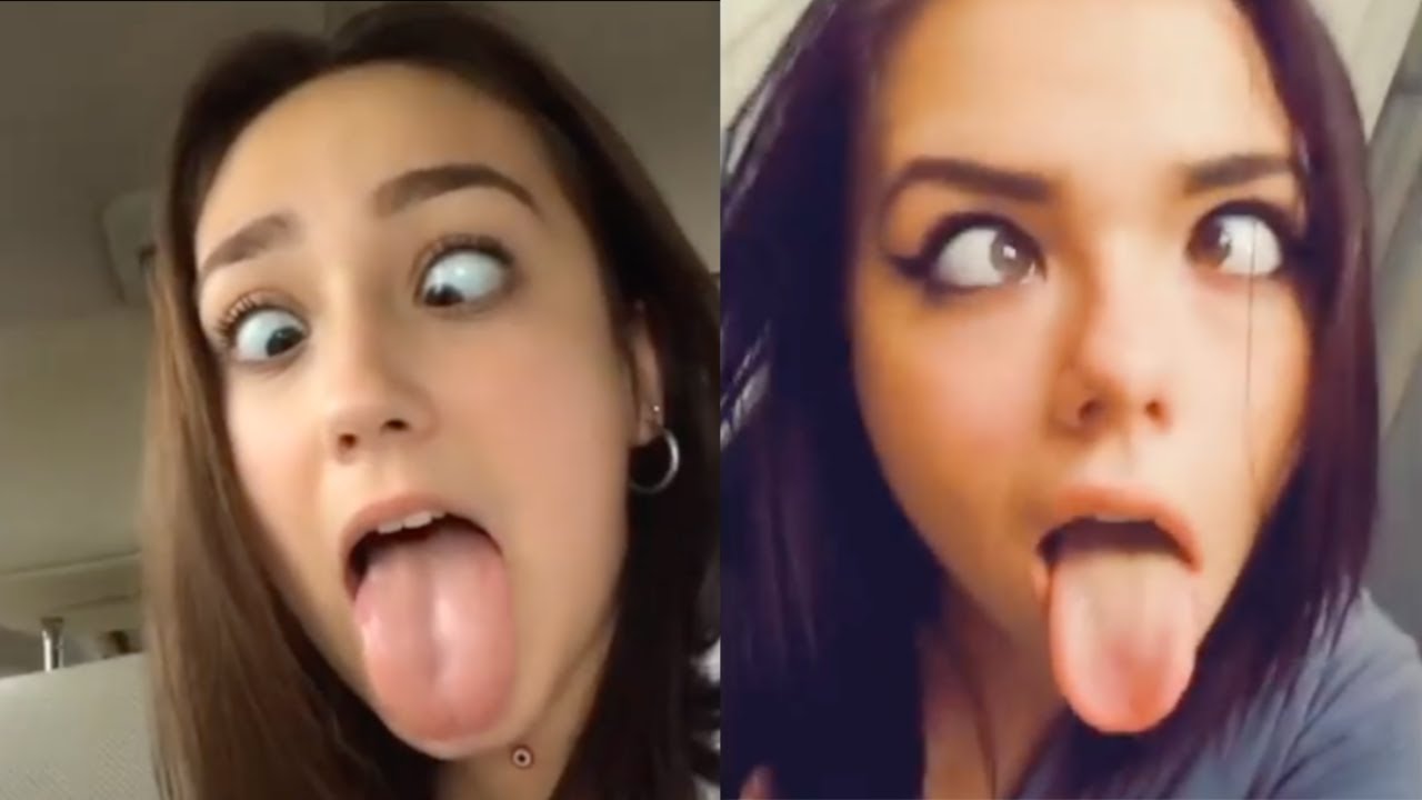 Girls sticking tongues out fan compilations