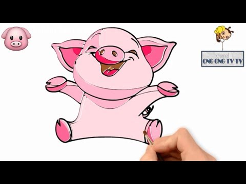 TRANH TÔ MÀU CHO BÉ - CON HEO ĐẤT - ONG ONG TV