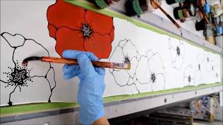 POPPY PART 1 Drawing with resist and blending with dyes