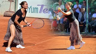 Hülya Avşar'a tenis turnuvasında yoğun ilgi