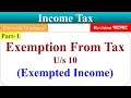 Exemption from Tax, Section 10 of Income Tax Act, Exempted Income, Tax management, Income tax