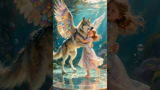 Amazing Winged Wolf And Maidens Underwater Dream Encounter