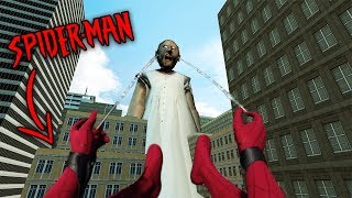 Spider-Man vs GIGANTIC GRANNY in Granny Horror Game... (Spiderman in Granny Horror Game Multiplayer)