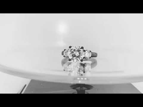 Moissanite Three-Stone Engagement Ring, Moissanite Wedding Ring, Vintage Style 14k Black Gold 2.28 Carat Certified Handmade Moissanite Three-Stone Engagement Ring, Moissanite Wedding Ring, Vintage Style 14k Black Gold 2.28 Carat Certified Handmade