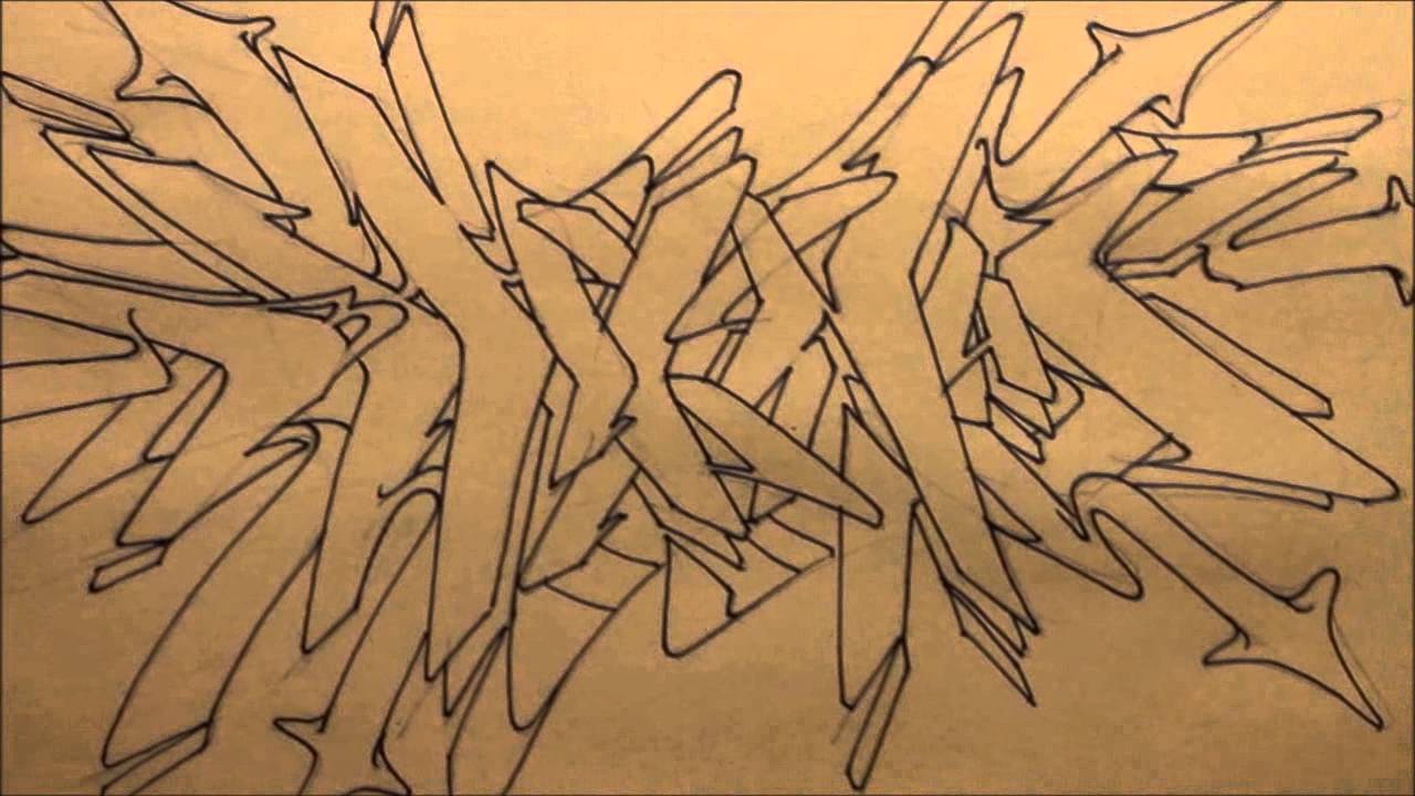 How to draw Graffiti - Black and White Sketch 1 | Graffiti Graphics and