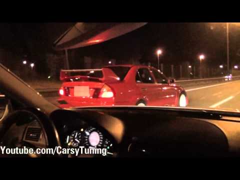 Mercedes Benz E63 AMG vs Mitsubishi Lancer Evo 6 TME The AMG has tuned ECU