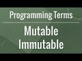 Programming Terms: Mutable vs Immutable