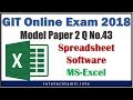 GIT Online Exam 2018 Model Paper 2 Spreadsheet -English